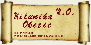 Milunika Oketić vizit kartica